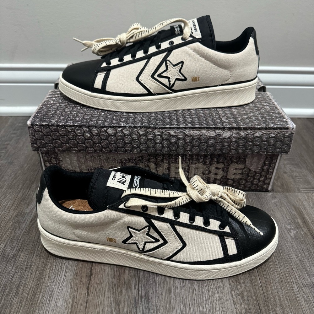 Converse Joshua Vides x Pro Leather Made in Studio Black White Low Sneakers